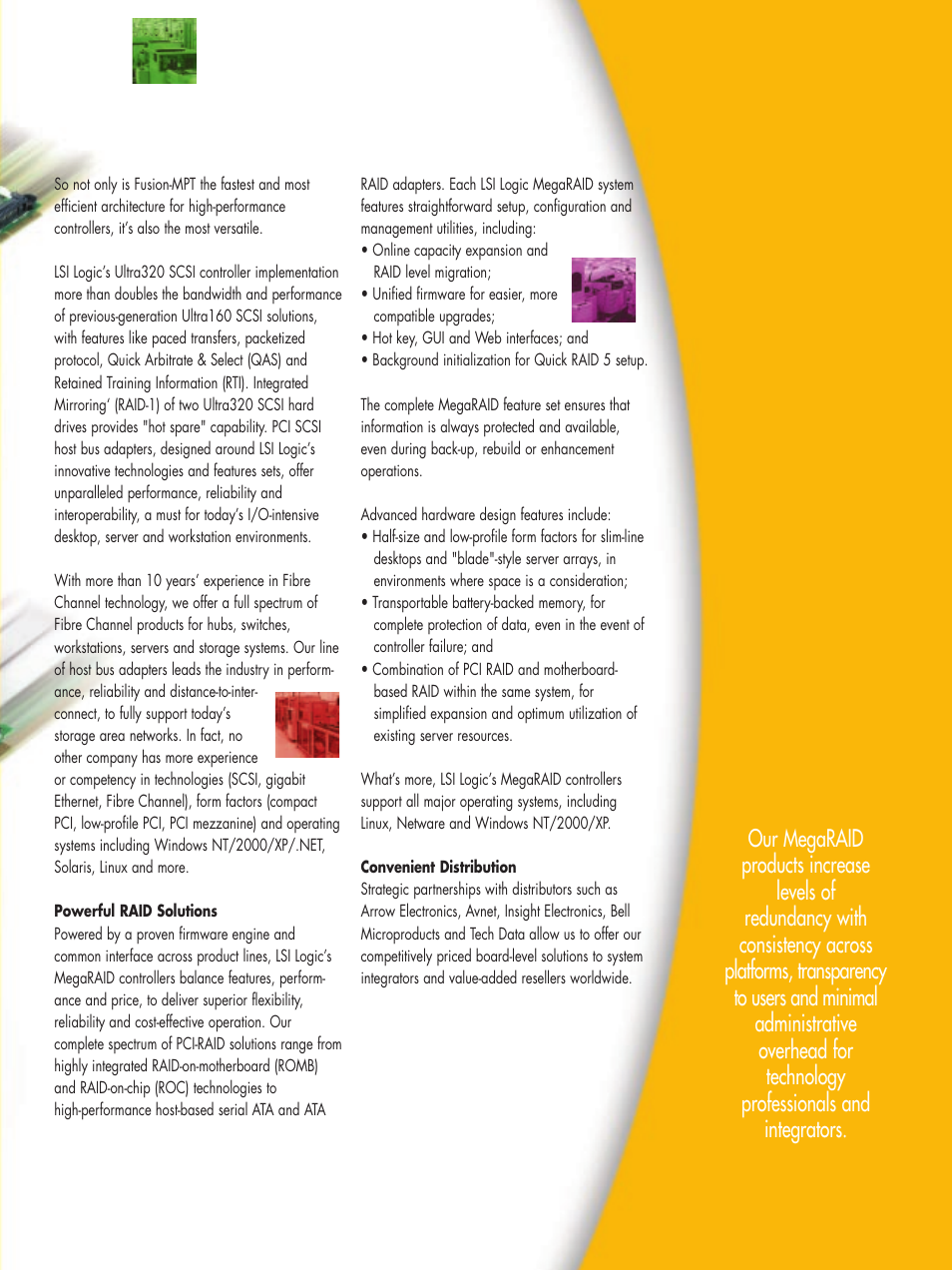 LSI MegaRAID Adapters Host Bus Adapters User Manual | Page 3 / 16