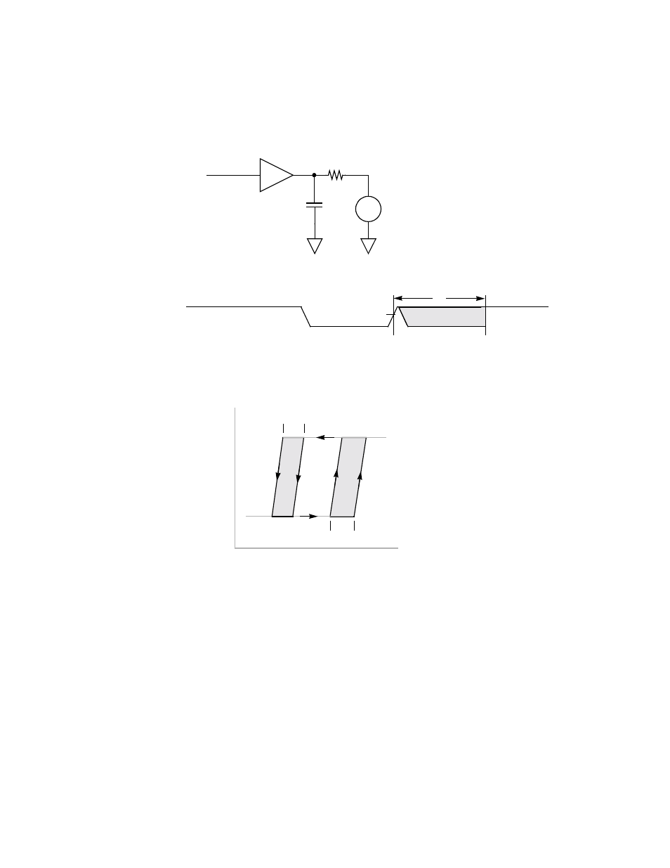 Figure6.1 rise and fall time test condition, Figure6.2 scsi input filtering, Figure6.3 hysteresis of scsi receivers | Rise and fall time test condition, Scsi input filtering, Hysteresis of scsi receivers, Figure 6.1, Figure 6.2 | LSI 53C875A User Manual | Page 245 / 328