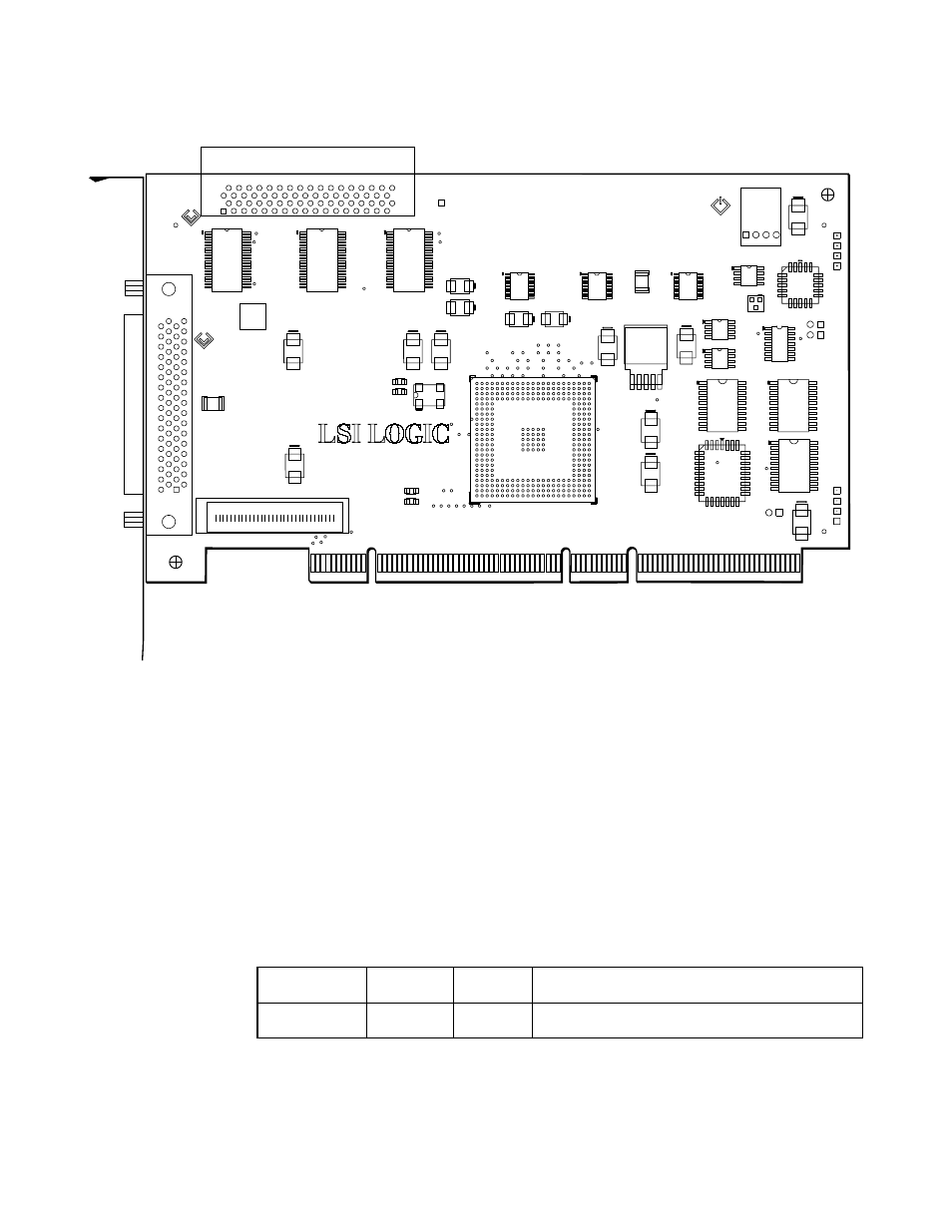 Figurea.1 lsiu160 mechanical drawing, A.1.2 electrical characteristics, Tablea.1 maximum power requirements | A.1.2, Electrical characteristics, Lsiu160 mechanical drawing, Maximum power requirements, Figure a.1, Figure a.1 lsiu160 mechanical drawing, Table a.1 maximum power requirements | LSI U160 User Manual | Page 68 / 90