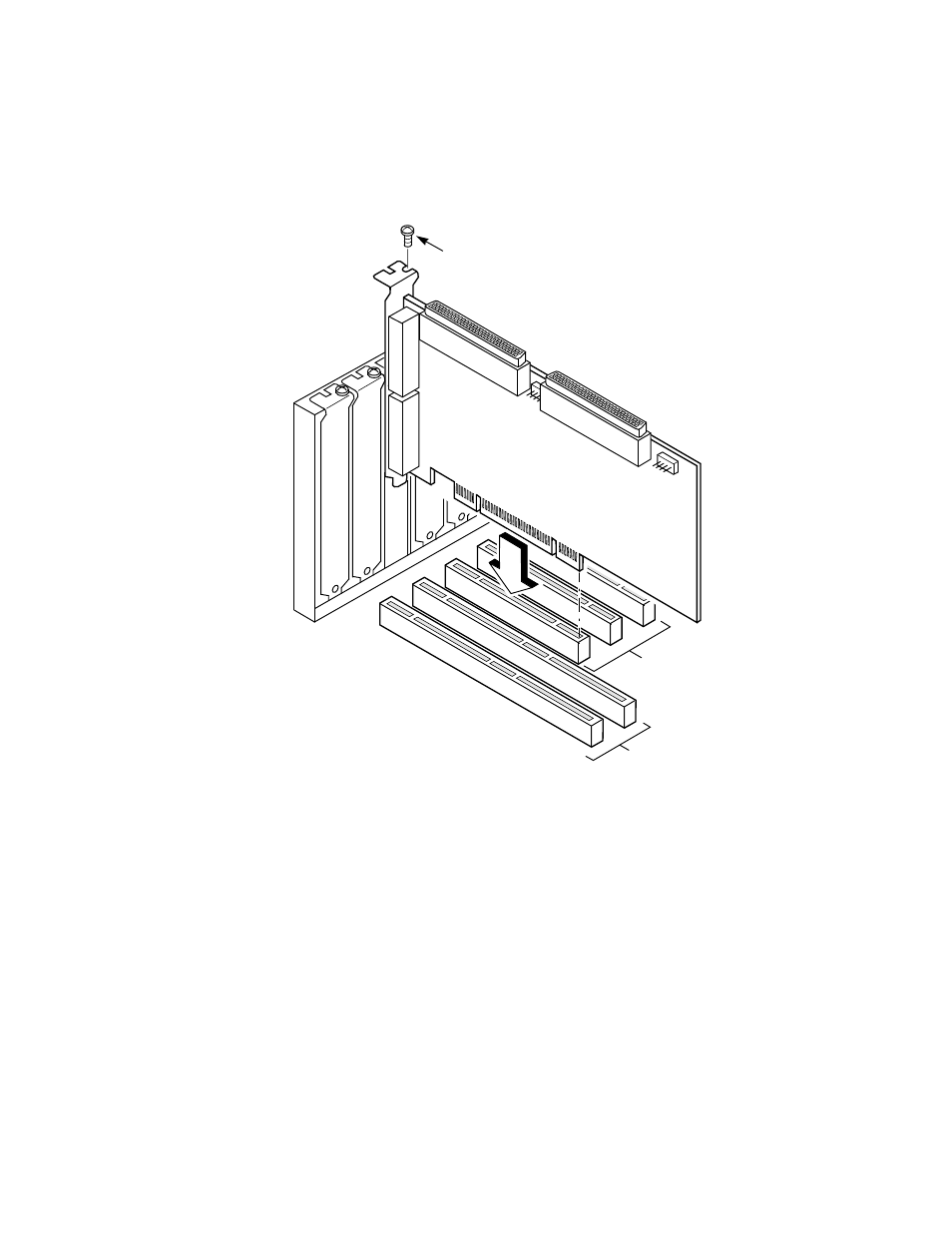 Figure2.2 inserting the host adapter, 3 connecting the scsi peripherals, Connecting the scsi peripherals | Inserting the host adapter, Figure 2.2 | LSI U40HVD User Manual | Page 22 / 78