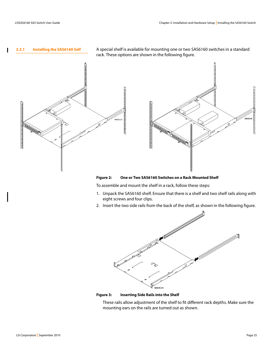 1 installing the sas6160 self | LSI SAS6160 User Manual | Page 25 / 76