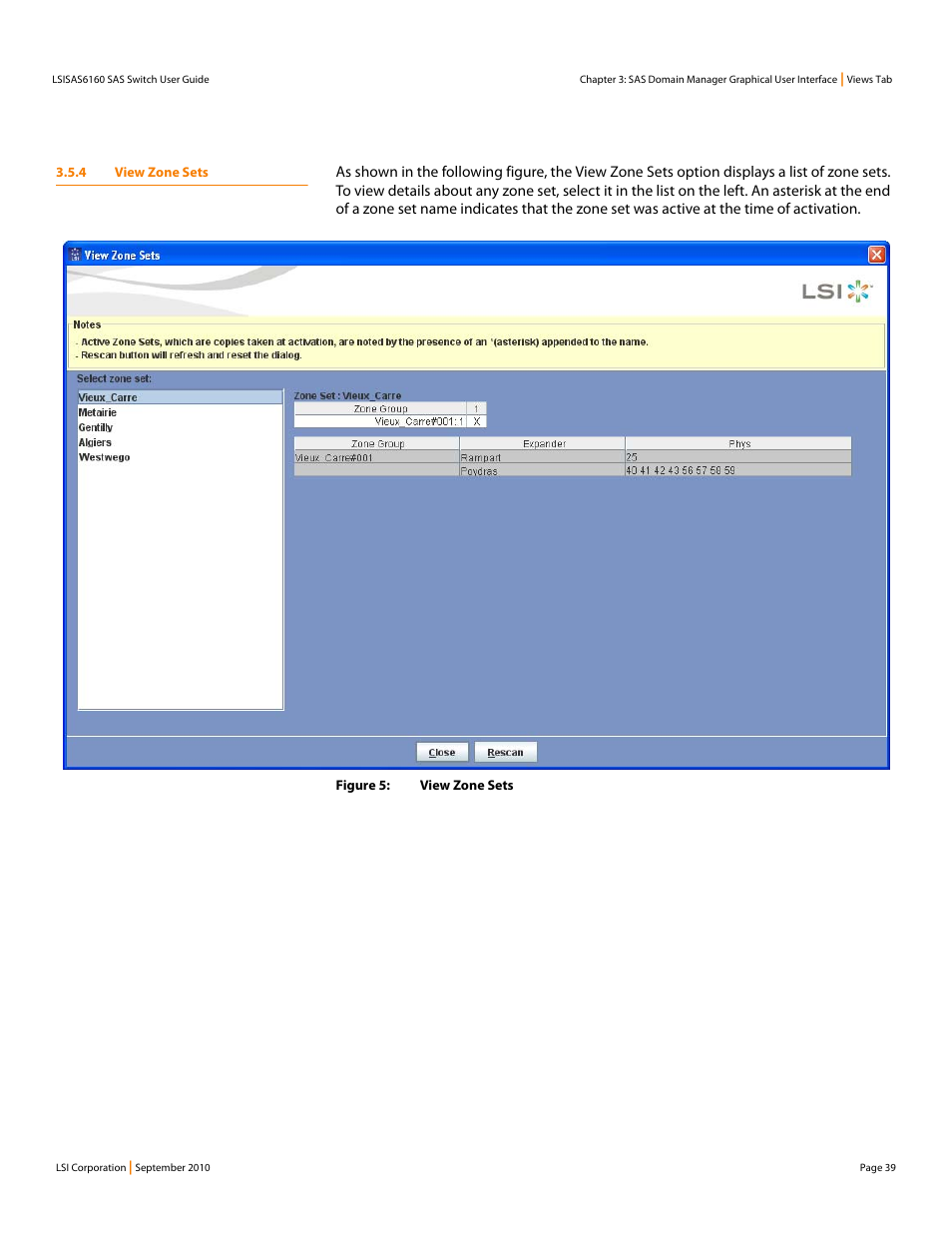 4 view zone sets | LSI SAS6160 User Manual | Page 39 / 76