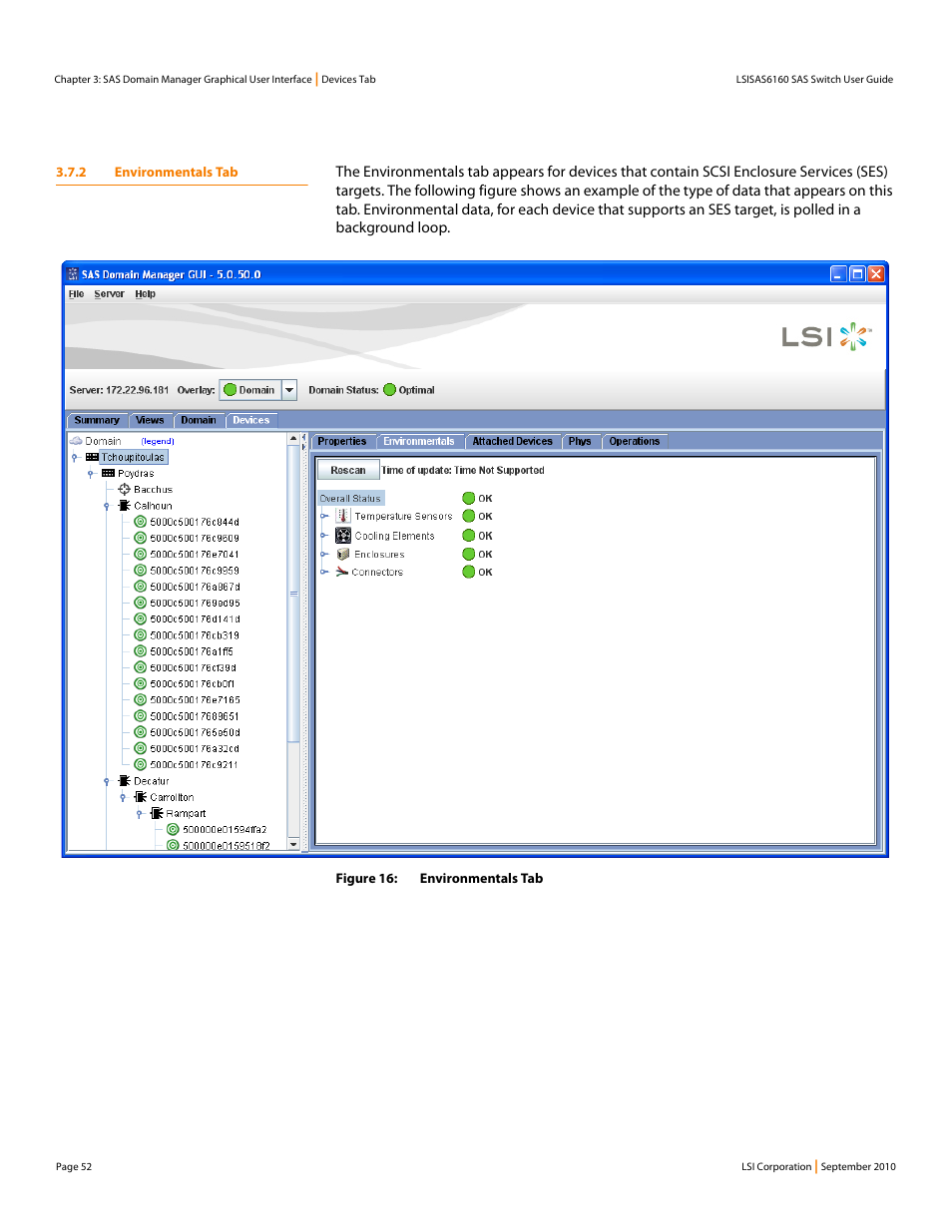 2 environmentals tab | LSI SAS6160 User Manual | Page 52 / 76