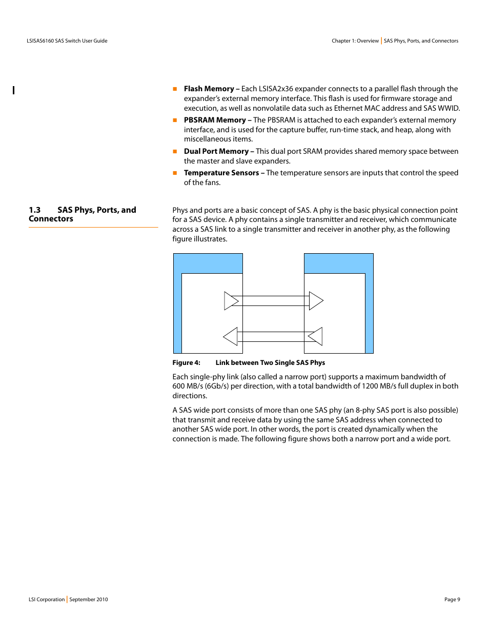 3 sas phys, ports, and connectors | LSI SAS6160 User Manual | Page 9 / 76