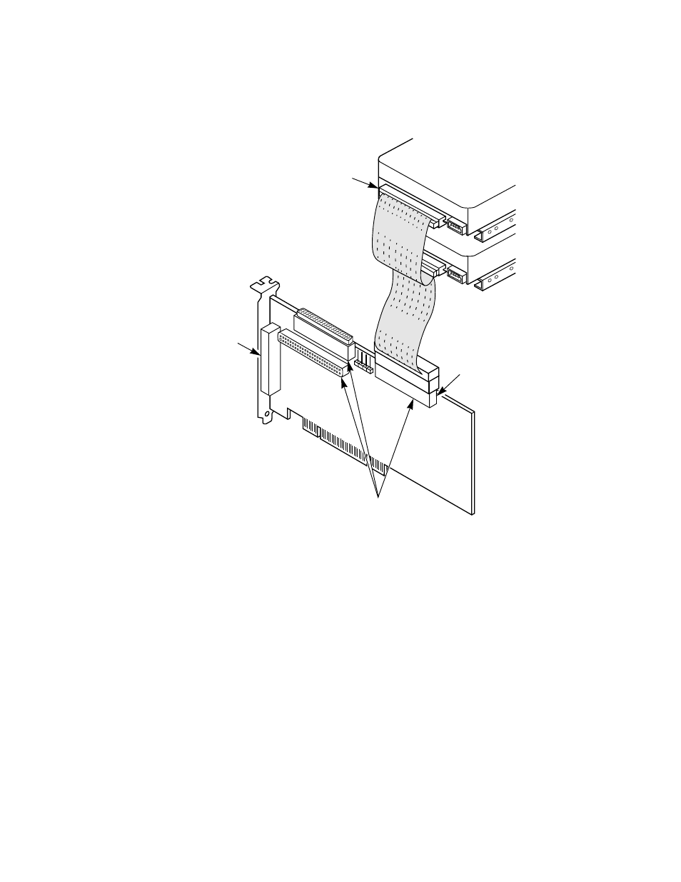 2 making external scsi bus connections, Making external scsi bus connections, Multiple internal scsi devices chained together | Figure 2.4 | LSI Ultra160 User Manual | Page 22 / 54