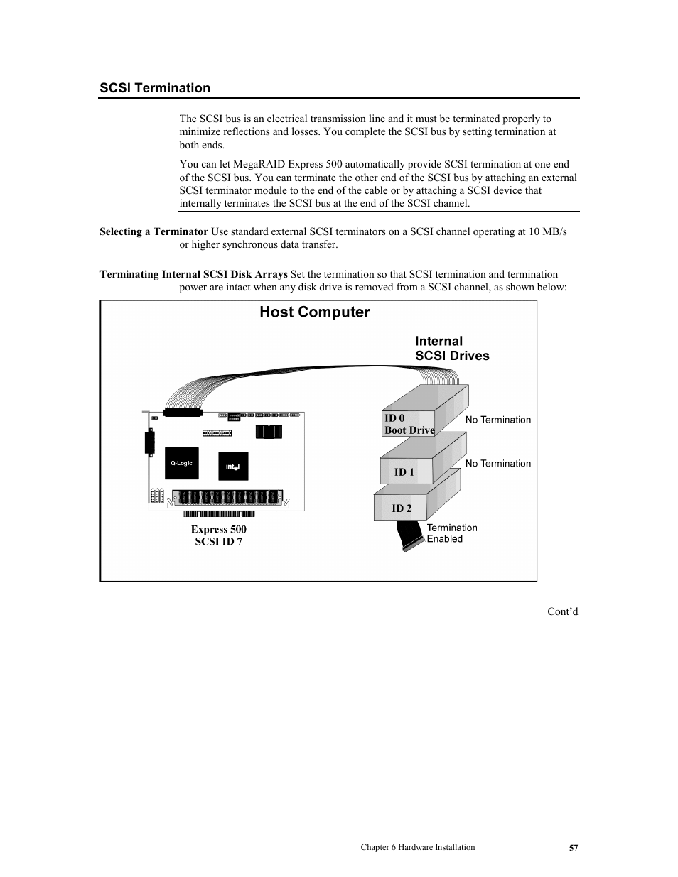 Scsi termination | LSI MegaRAID Express 500 User Manual | Page 71 / 148