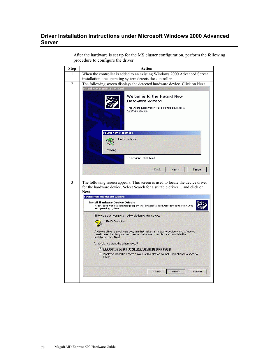 Windows 2000 advanced server | LSI MegaRAID Express 500 User Manual | Page 84 / 148