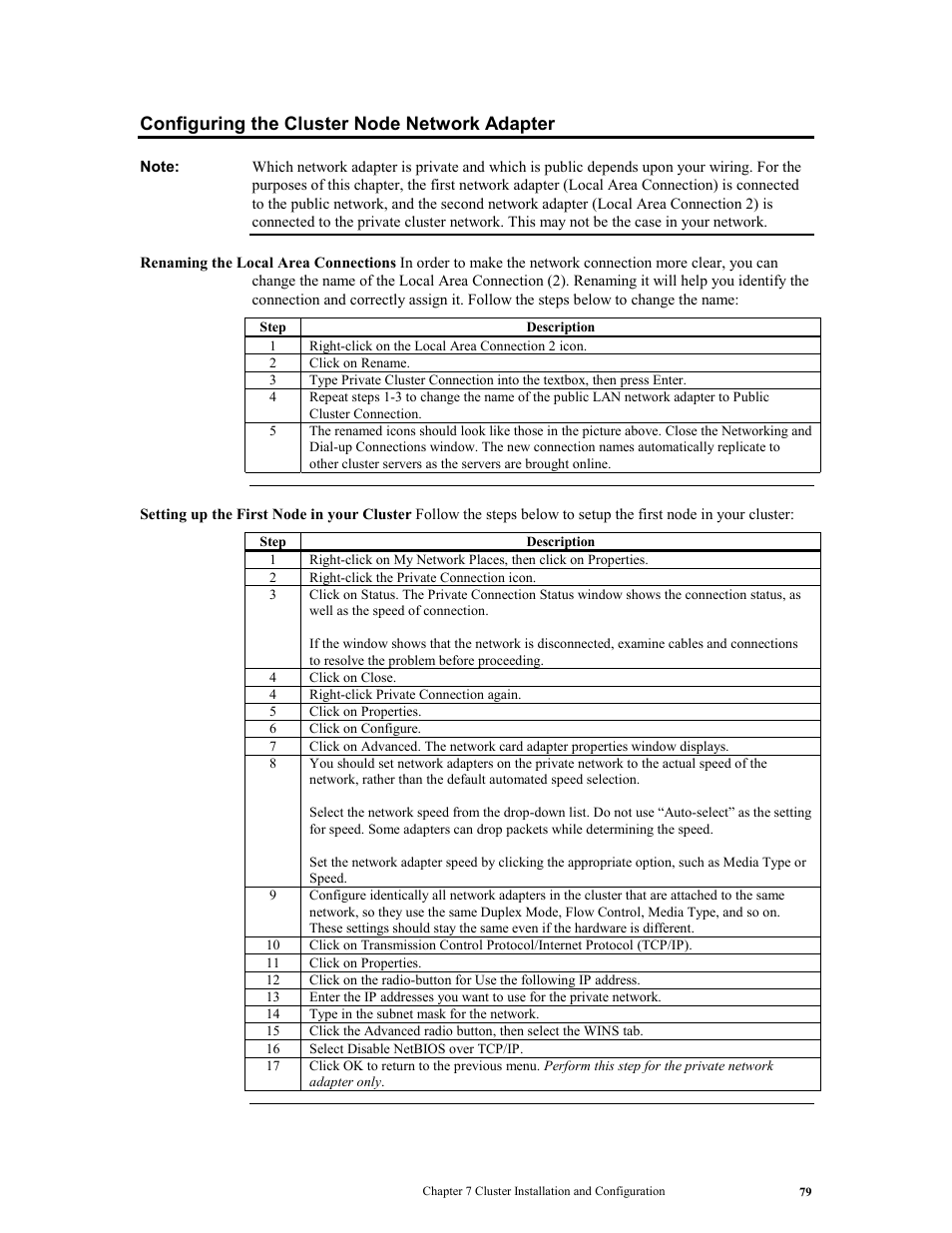 Configuring the cluster node network adapter | LSI MegaRAID Express 500 User Manual | Page 93 / 148