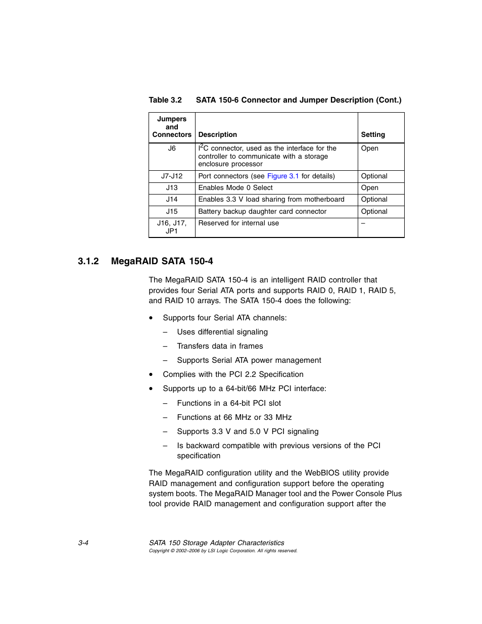 2 megaraid sata 150-4, Megaraid sata 150-4 | LSI SATA 150 User Manual | Page 34 / 48