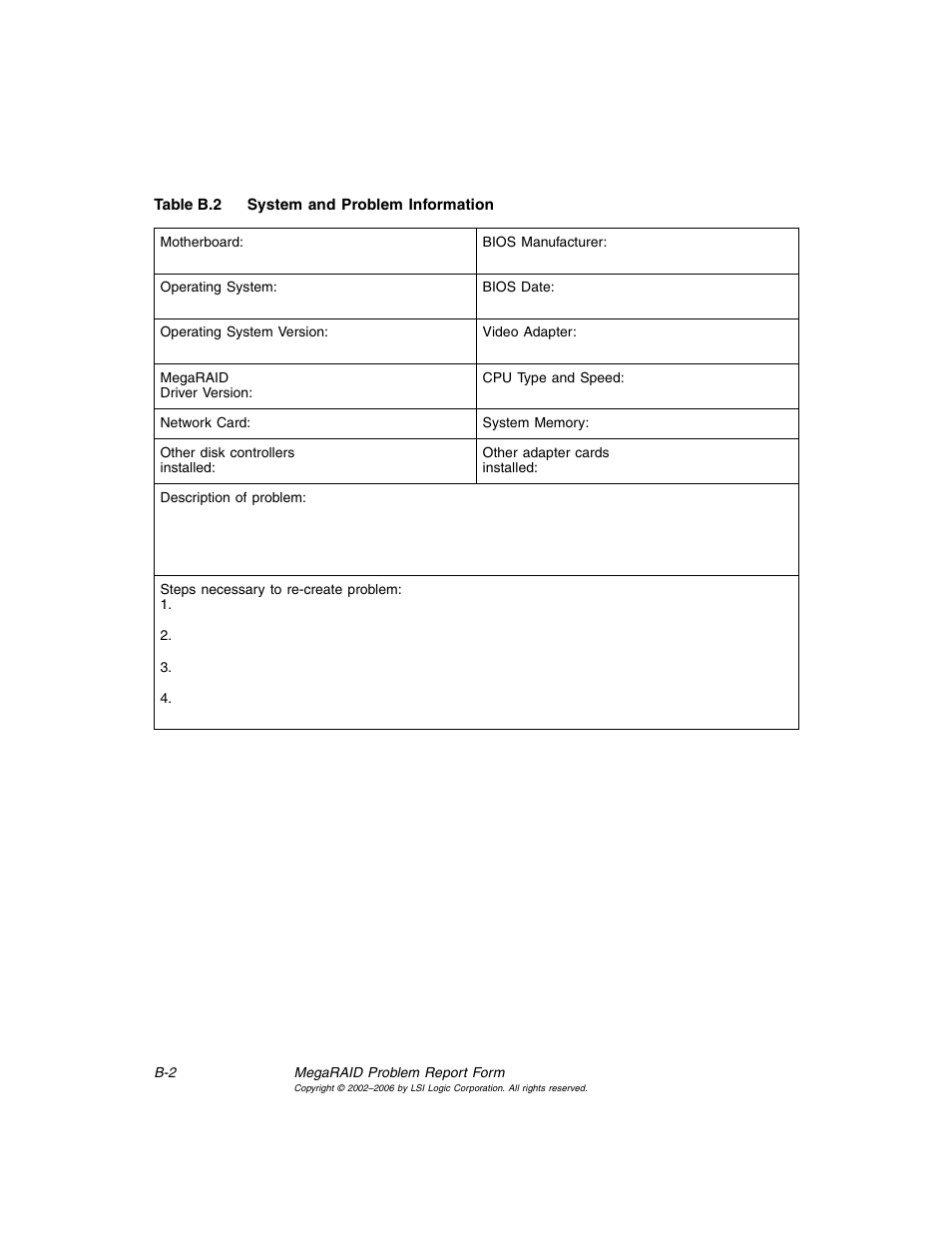 System and problem information | LSI SATA 150 User Manual | Page 44 / 48