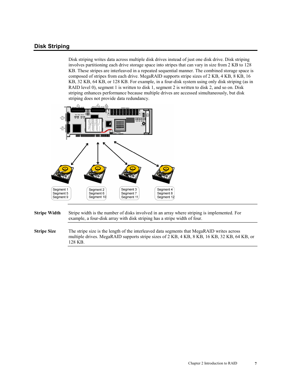 Disk striping | LSI MegaRAID Enterprise 1600 User Manual | Page 21 / 154