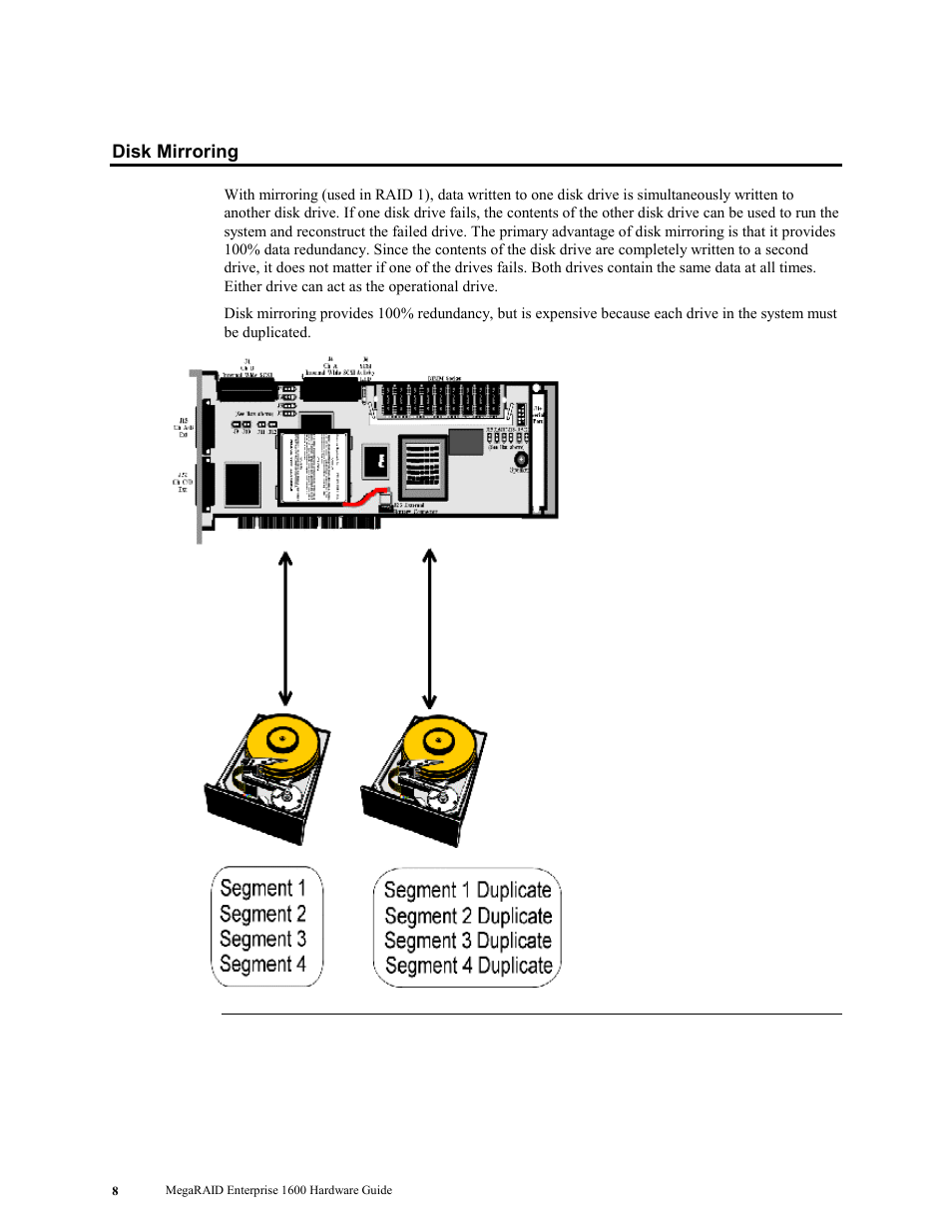 Disk mirroring | LSI MegaRAID Enterprise 1600 User Manual | Page 22 / 154