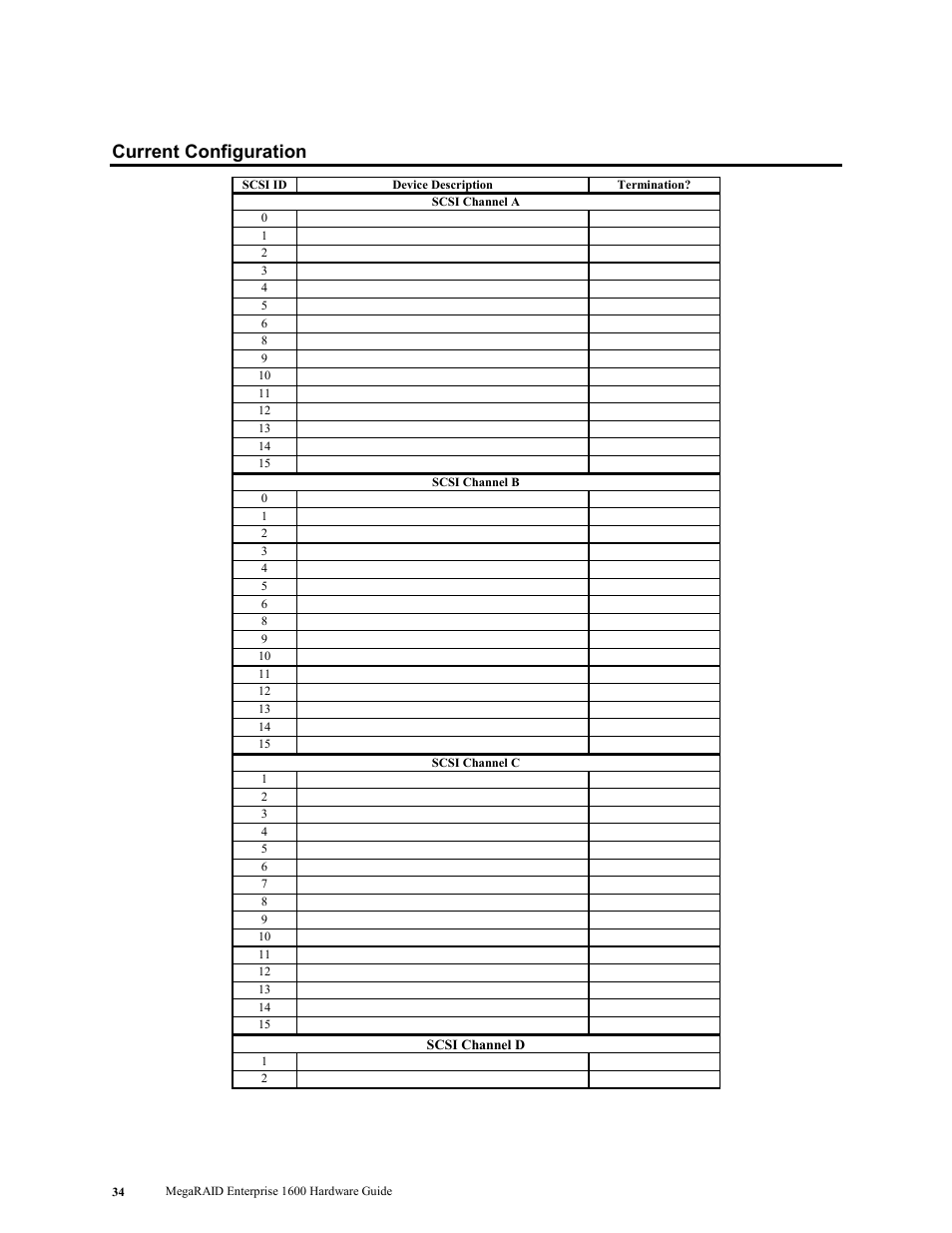 Current configuration | LSI MegaRAID Enterprise 1600 User Manual | Page 48 / 154