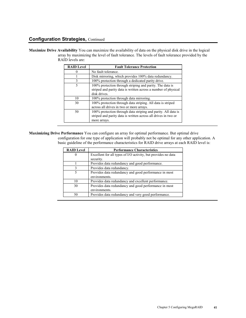 Configuration strategies | LSI MegaRAID Enterprise 1600 User Manual | Page 55 / 154