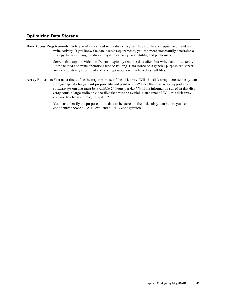 Optimizing data storage | LSI MegaRAID Enterprise 1600 User Manual | Page 57 / 154