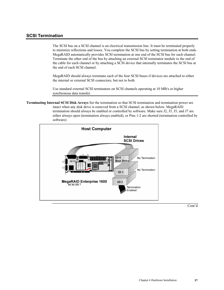 Scsi termination | LSI MegaRAID Enterprise 1600 User Manual | Page 71 / 154