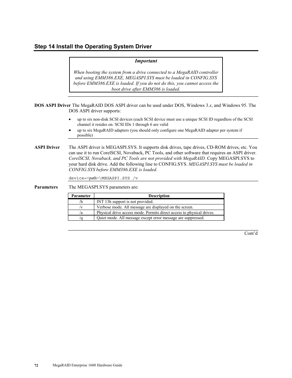 Step 14 install the operating system driver | LSI MegaRAID Enterprise 1600 User Manual | Page 86 / 154