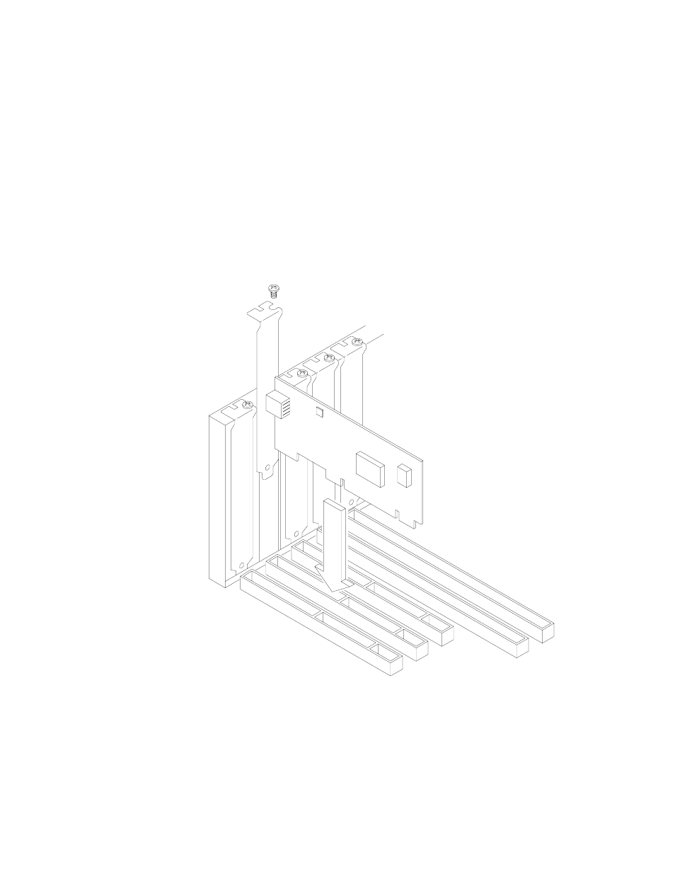 Screw the bracket down with the screw from step 3, Figure2 inserting the lsi60800 board | LSI PCI to USB Host Adapter 60800 User Manual | Page 5 / 10