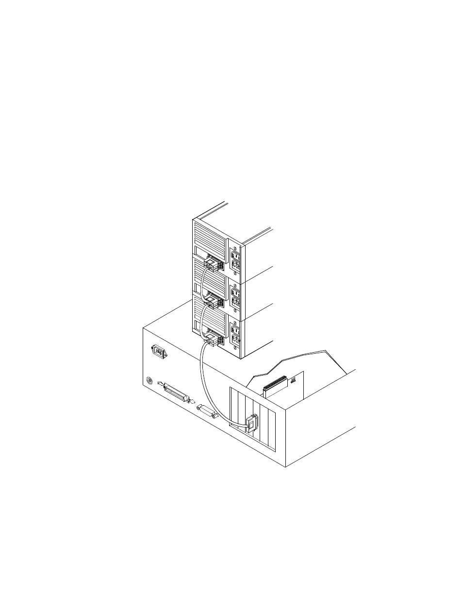 Figure2.13 external scsi device termination, External scsi device termination, Section 2.2.6.2, “external bus connections | LSI SYM8953U User Manual | Page 36 / 90