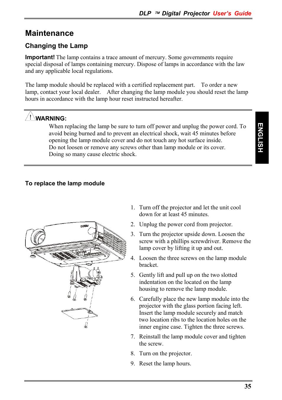 Maintenance | Luxeon D315M User Manual | Page 35 / 39