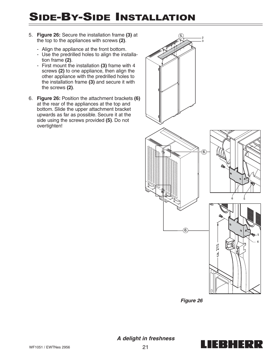 Nstallation | Liebherr WF1051 User Manual | Page 23 / 29