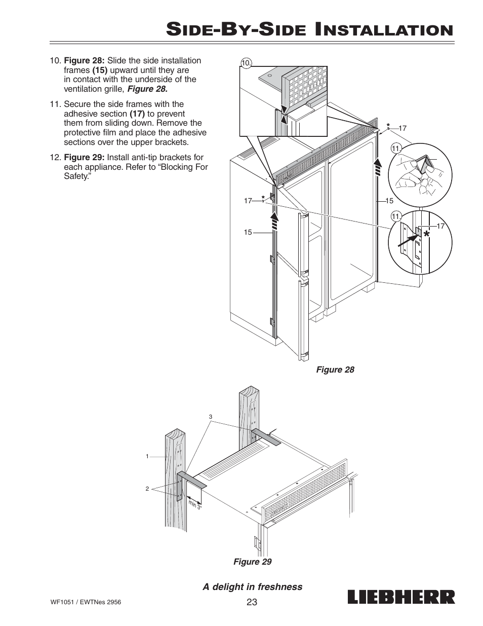 Nstallation | Liebherr WF1051 User Manual | Page 25 / 29