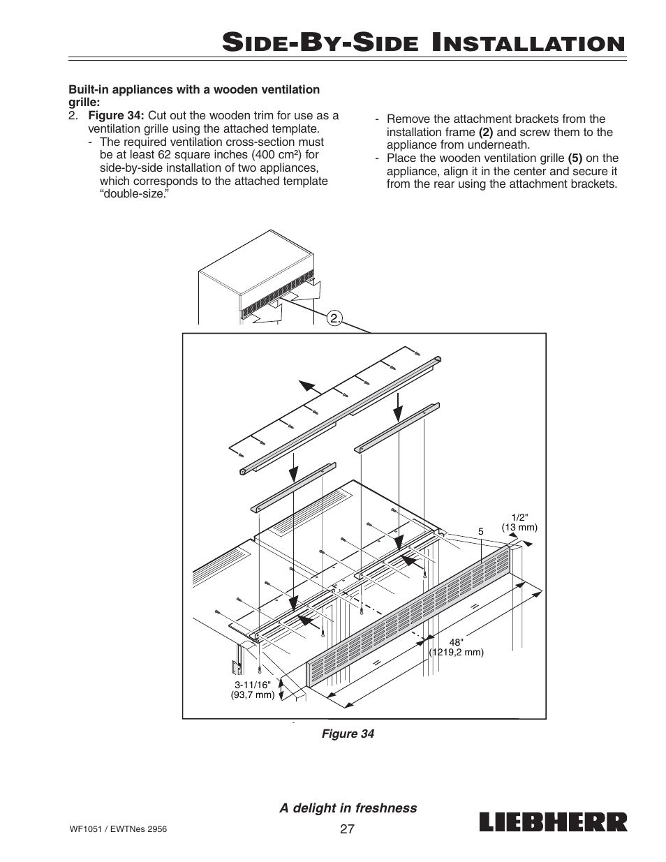 Nstallation | Liebherr WF1051 User Manual | Page 29 / 29