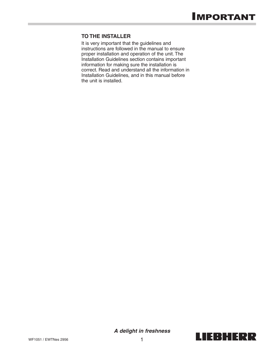 Mportant | Liebherr WF1051 User Manual | Page 3 / 29