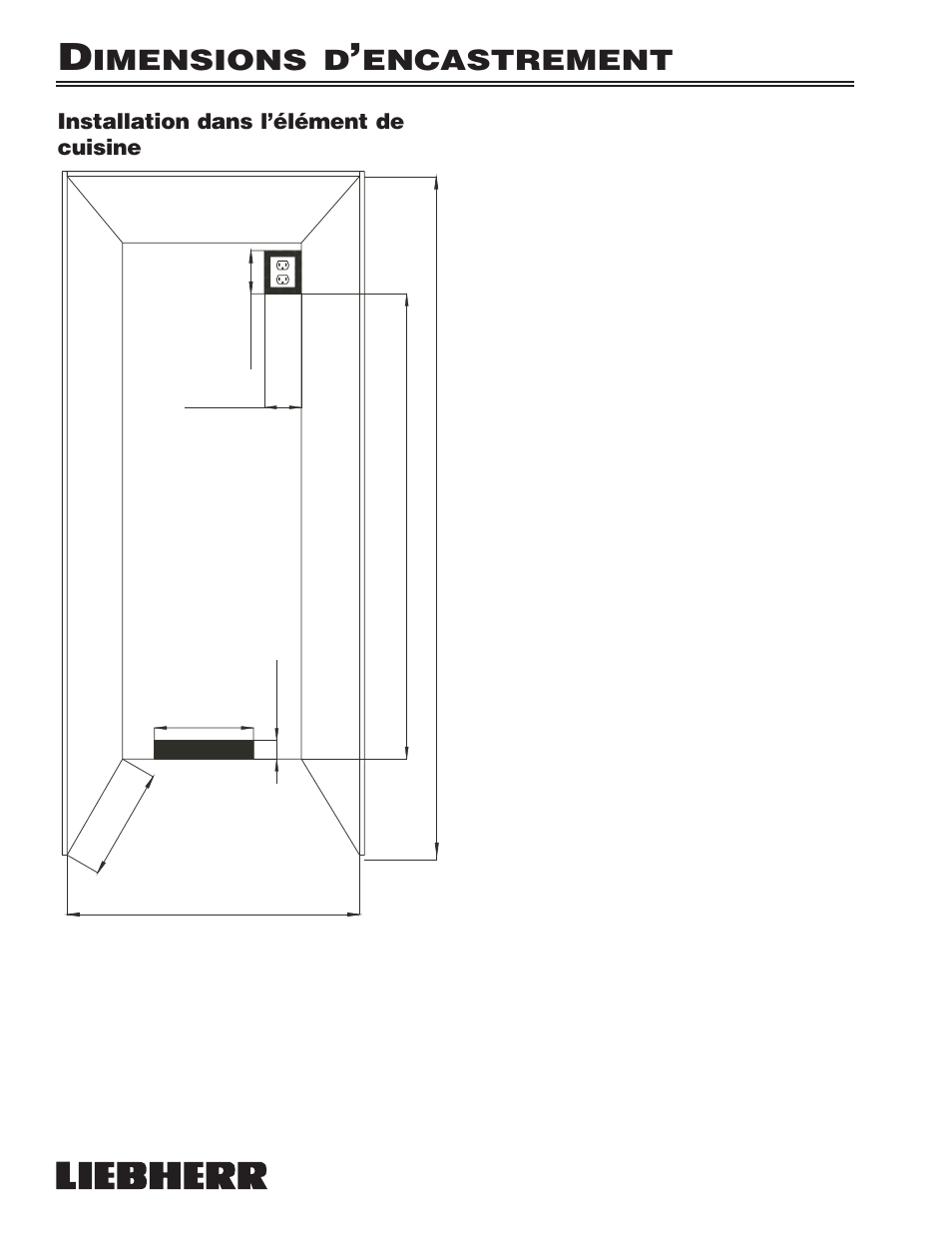 Imensions d, Encastrement, Installation dans l’élément de cuisine | La maîtrise du froid | Liebherr 7080 359-02 User Manual | Page 34 / 84