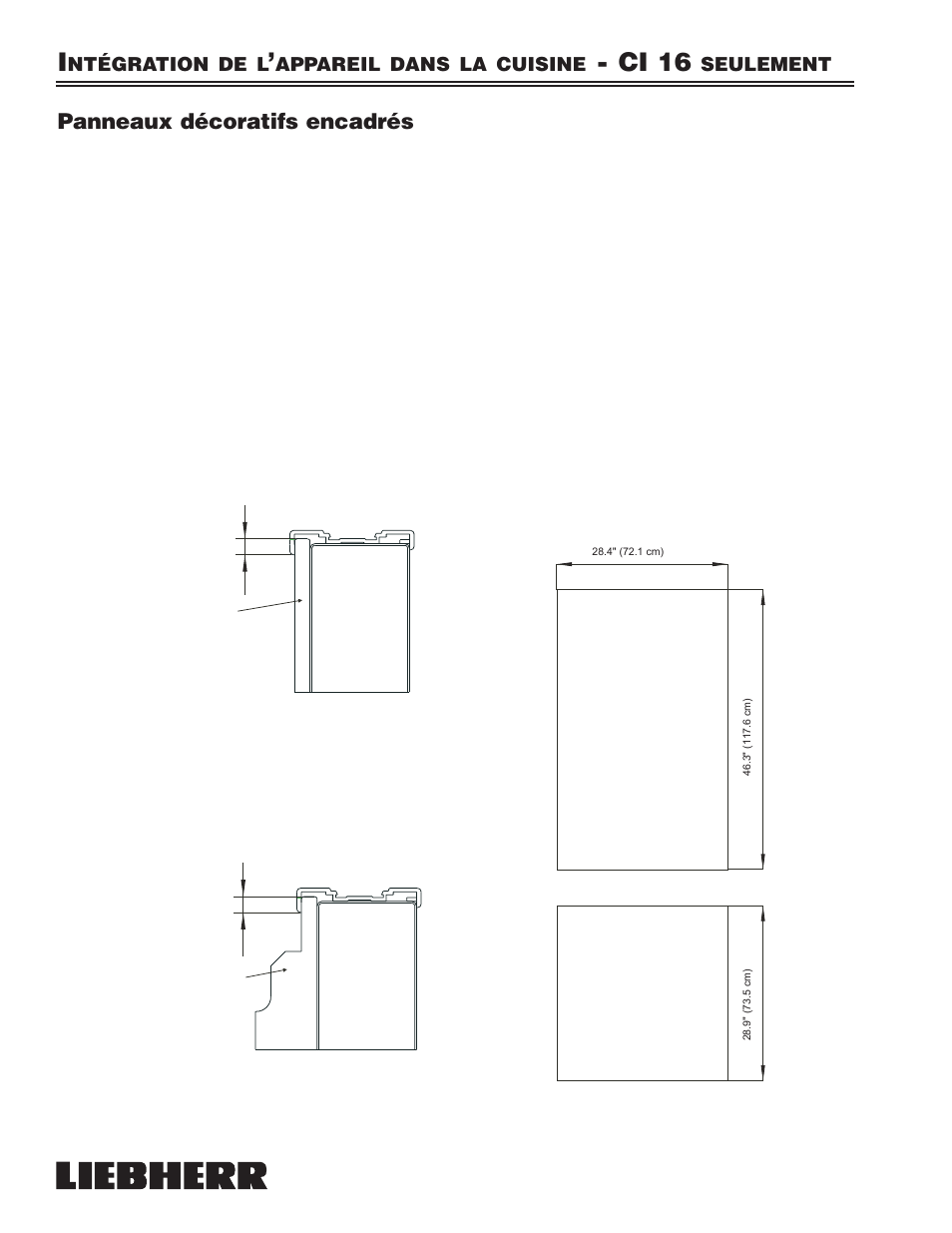 Ci 16, Panneaux décoratifs encadrés | Liebherr 7080 359-02 User Manual | Page 36 / 84