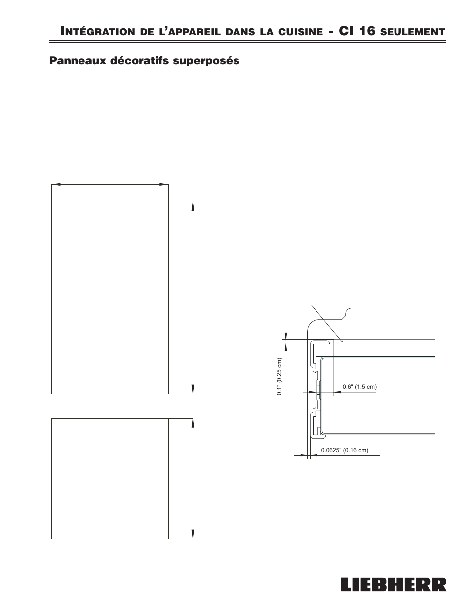 Ci 16, Panneaux décoratifs superposés | Liebherr 7080 359-02 User Manual | Page 37 / 84