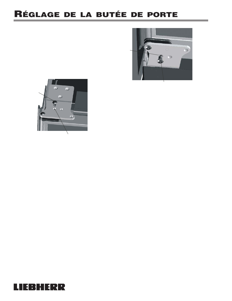 Églage de la butée de porte | Liebherr 7080 359-02 User Manual | Page 46 / 84
