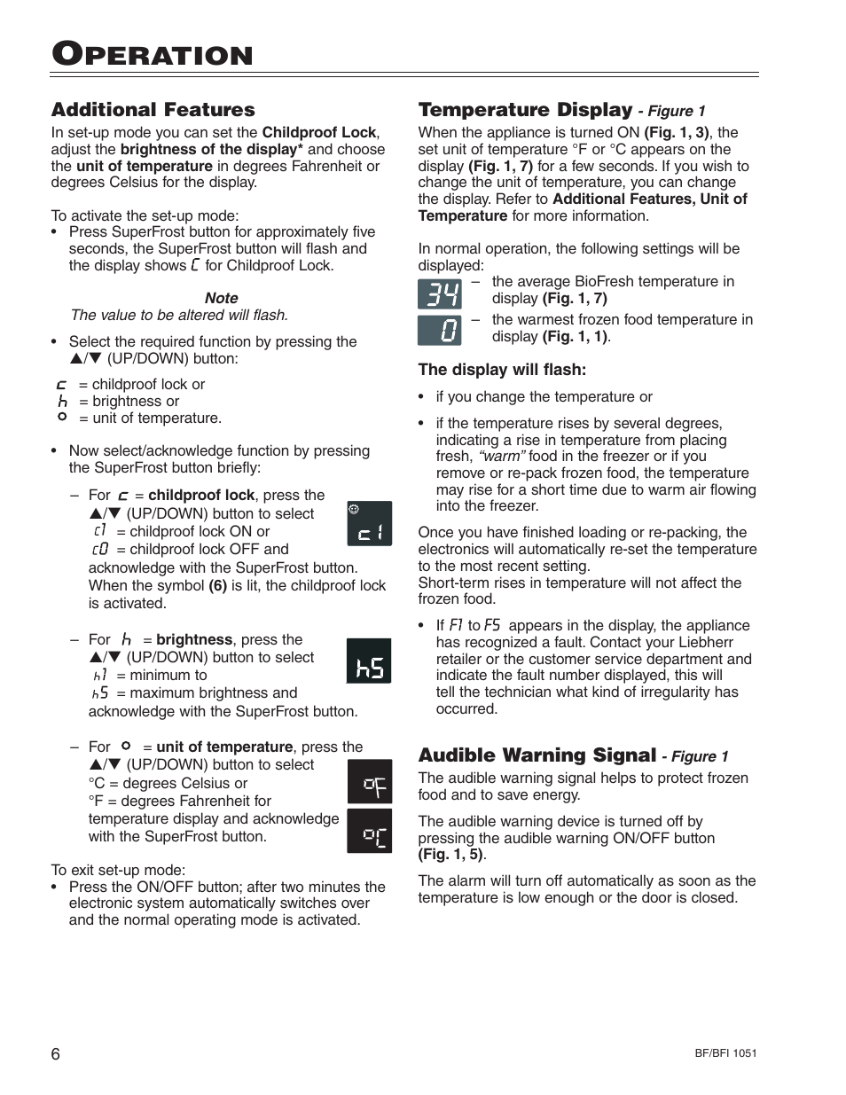 Peration | Liebherr BF/BFI 1051 User Manual | Page 10 / 23