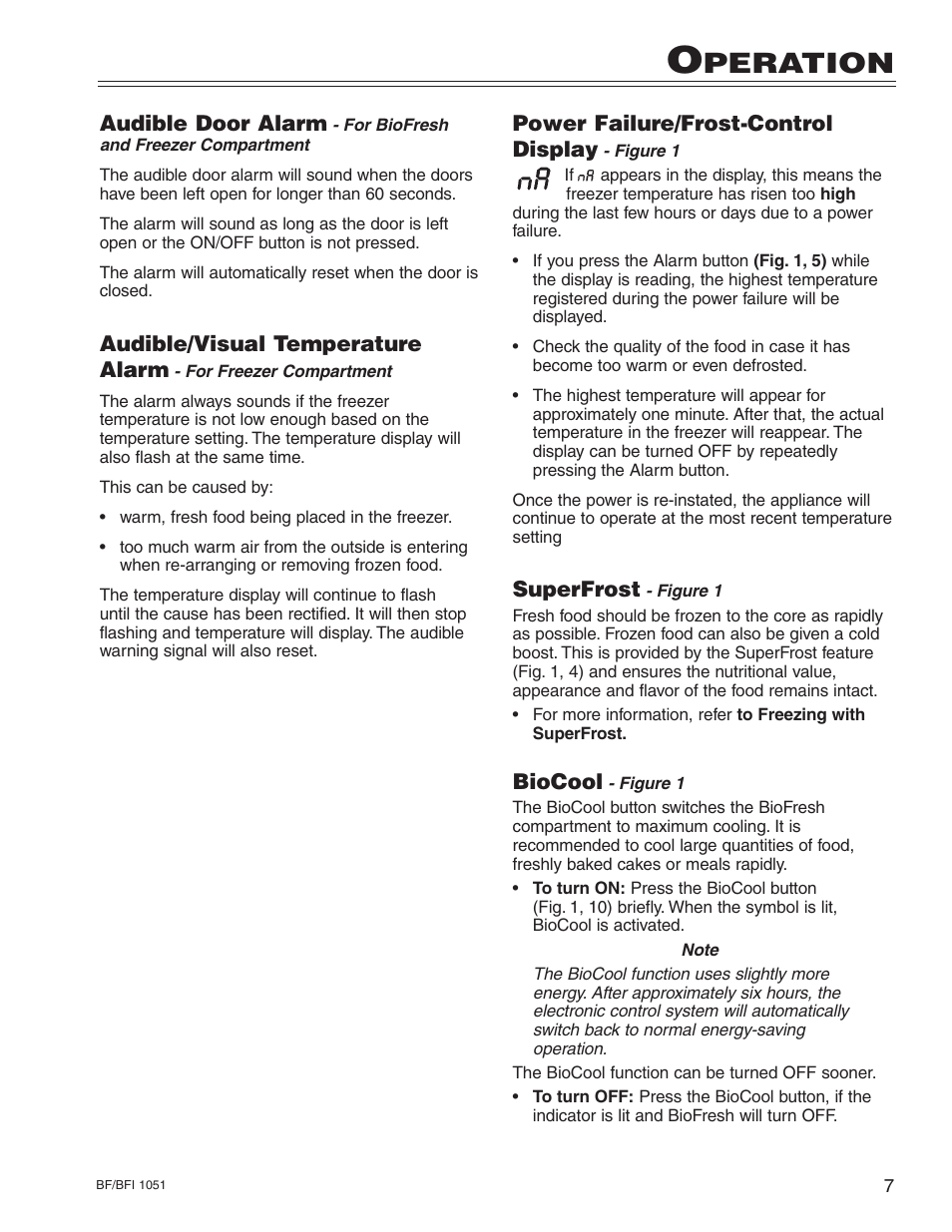 Peration | Liebherr BF/BFI 1051 User Manual | Page 11 / 23