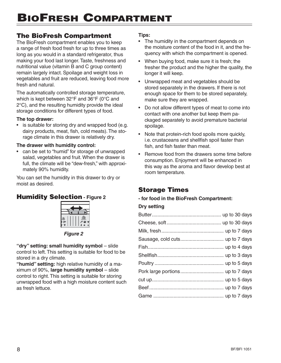 Resh, Ompartment | Liebherr BF/BFI 1051 User Manual | Page 12 / 23