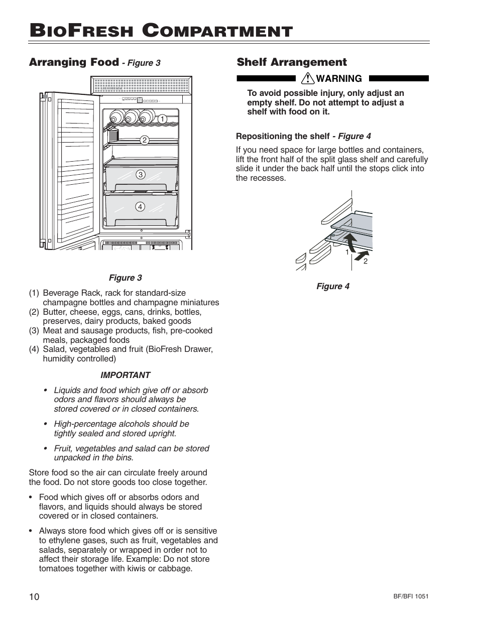 Resh, Ompartment | Liebherr BF/BFI 1051 User Manual | Page 14 / 23