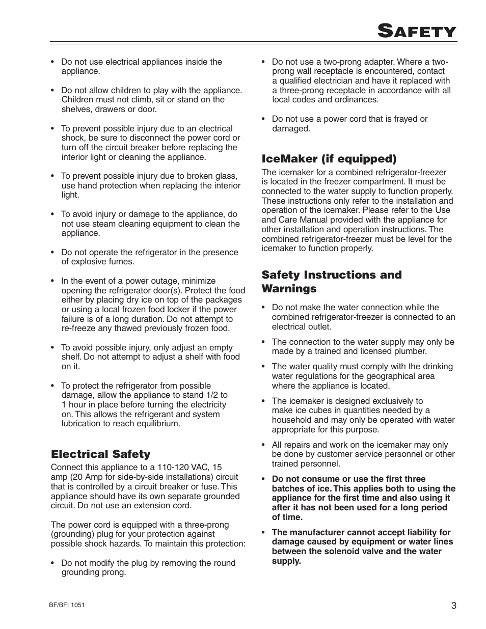 Afety | Liebherr BF/BFI 1051 User Manual | Page 7 / 23