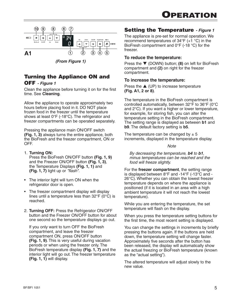 Peration | Liebherr BF/BFI 1051 User Manual | Page 9 / 23