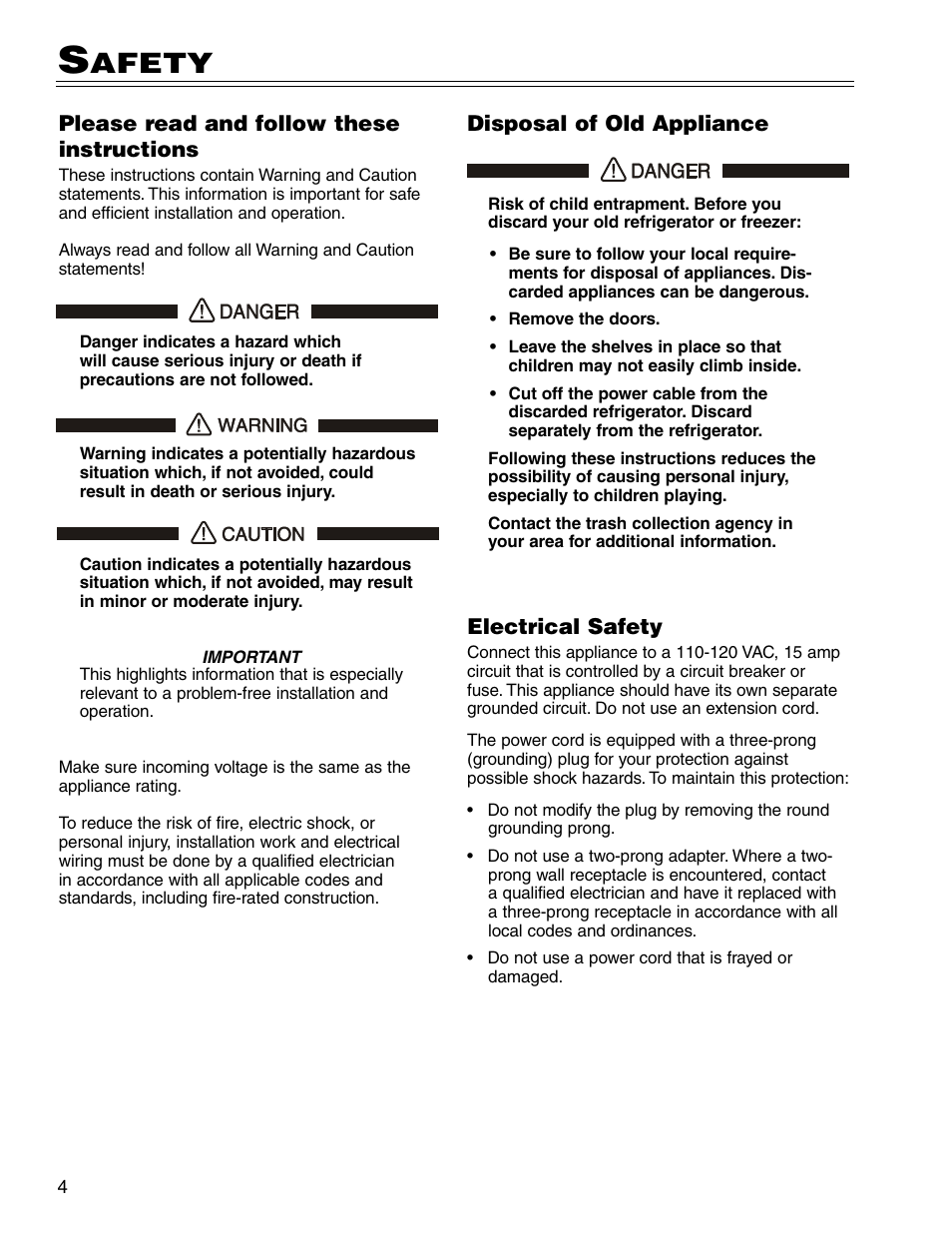 Afety | Liebherr CS 7081411-00 User Manual | Page 4 / 26