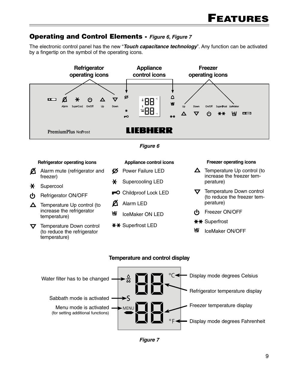 Eatures | Liebherr CS 7081411-00 User Manual | Page 9 / 26