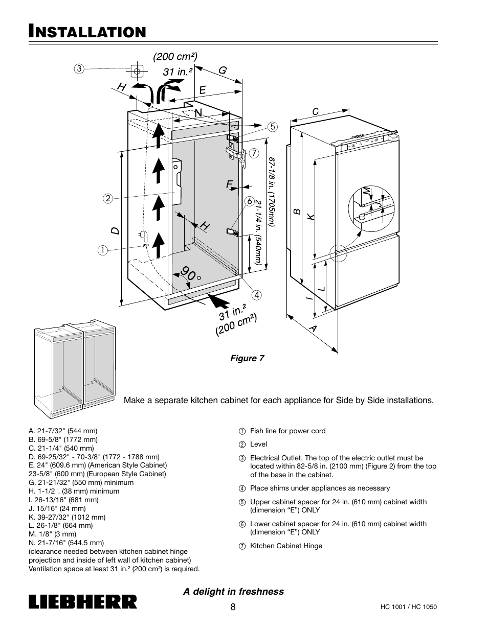 Nstallation | Liebherr HC1050 User Manual | Page 13 / 39