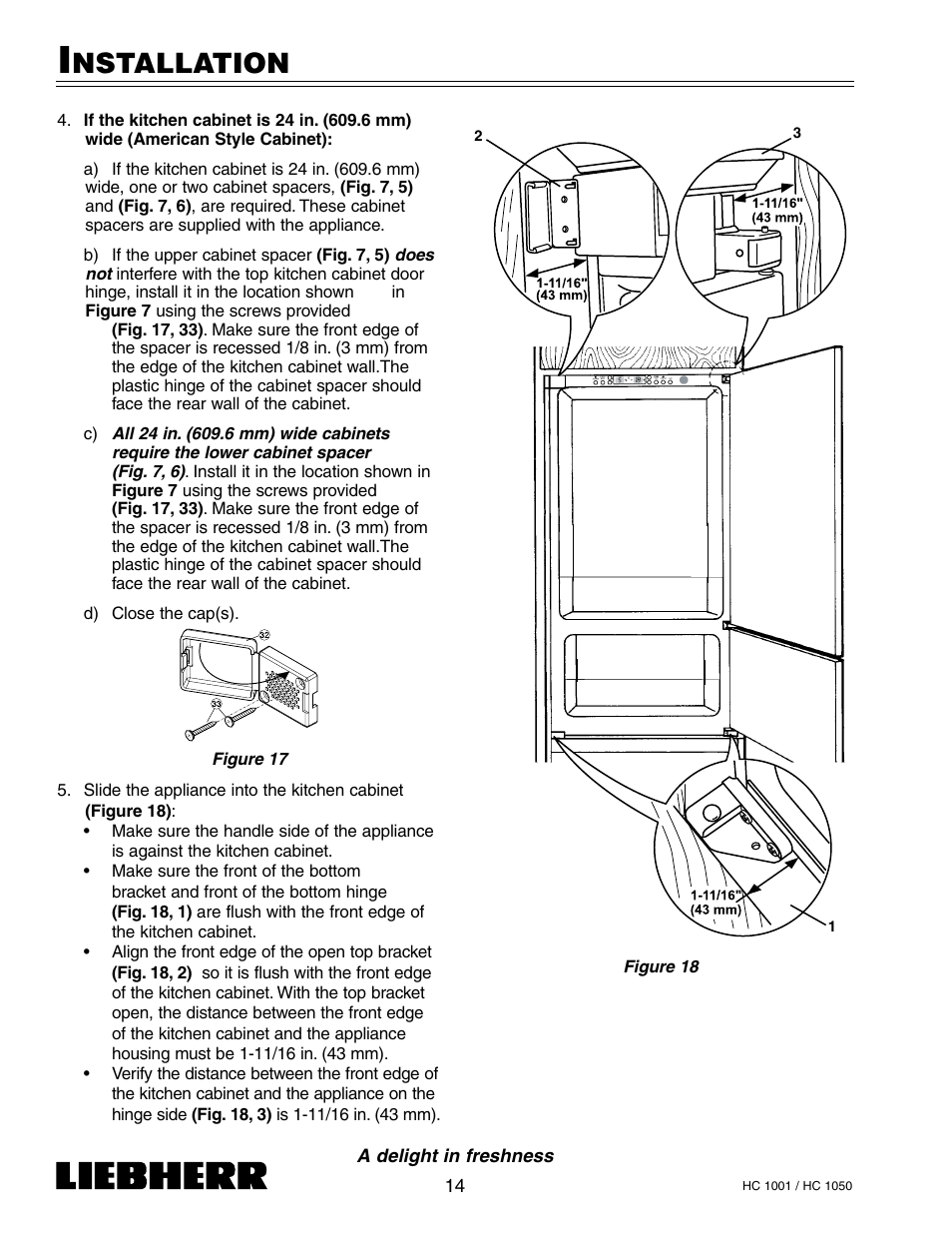 Nstallation | Liebherr HC1050 User Manual | Page 19 / 39