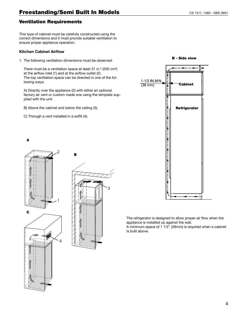 Freestanding/semi built in models | Liebherr 48 User Manual | Page 13 / 16