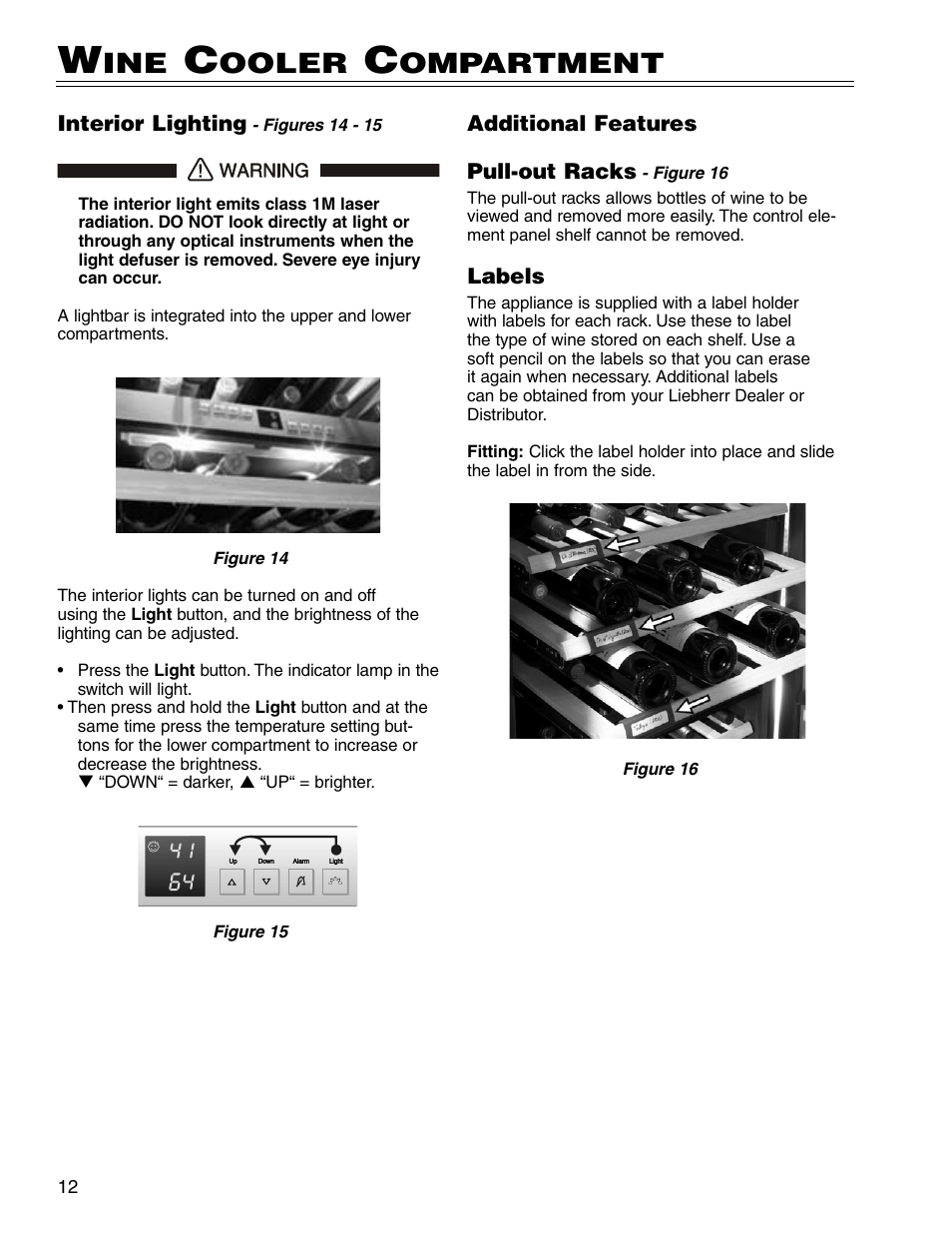 Ooler, Ompartment | Liebherr WU 40 User Manual | Page 12 / 16