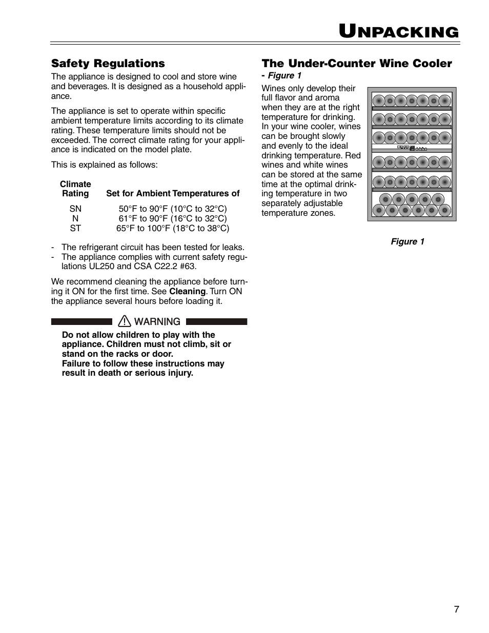 Npacking | Liebherr WU 40 User Manual | Page 7 / 16