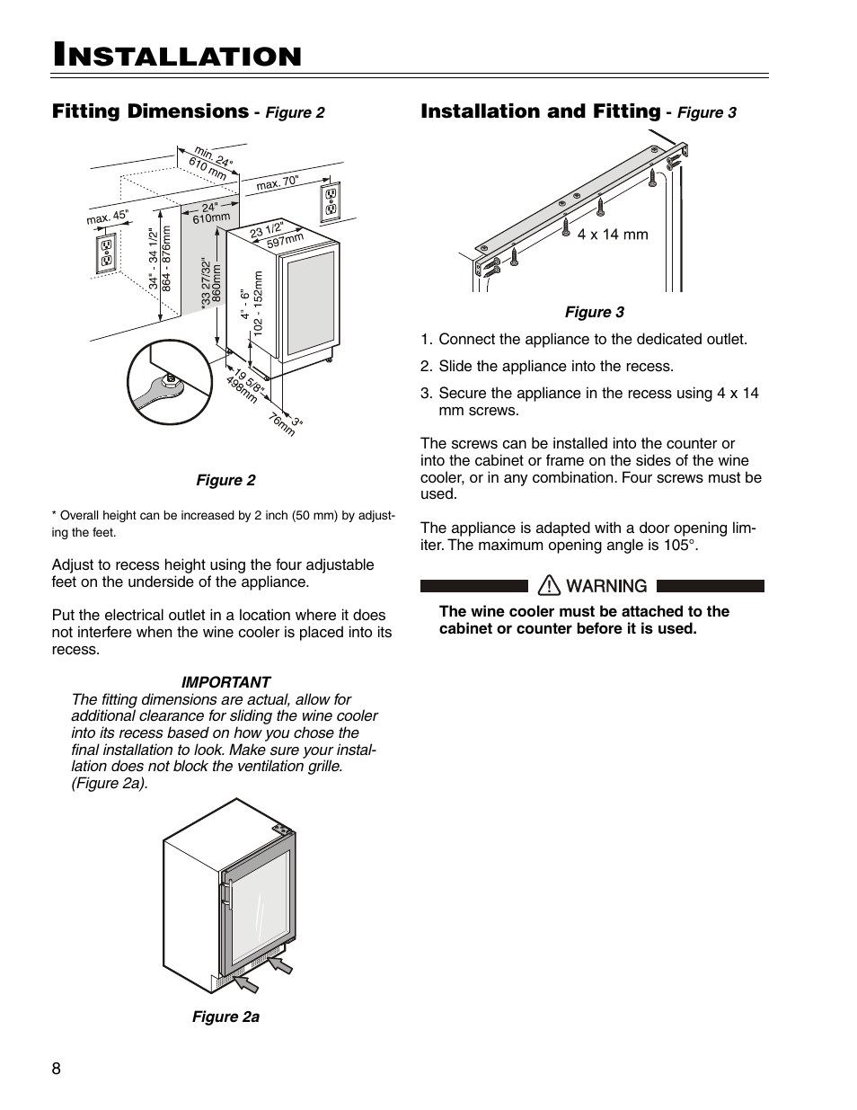 Nstallation | Liebherr WU 40 User Manual | Page 8 / 16