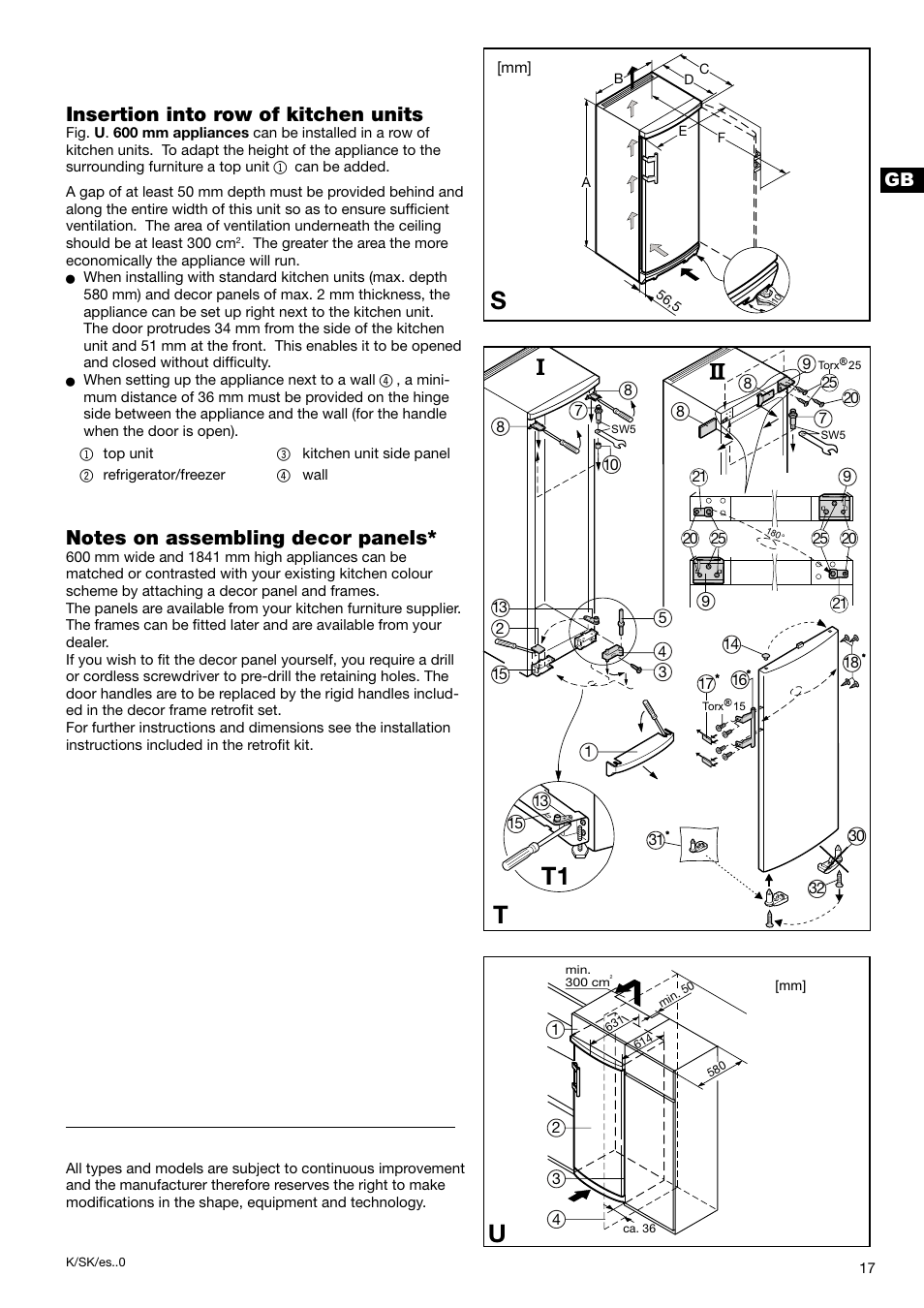 Insertion into row of kitchen units | Liebherr 7082 218-03 User Manual | Page 9 / 38