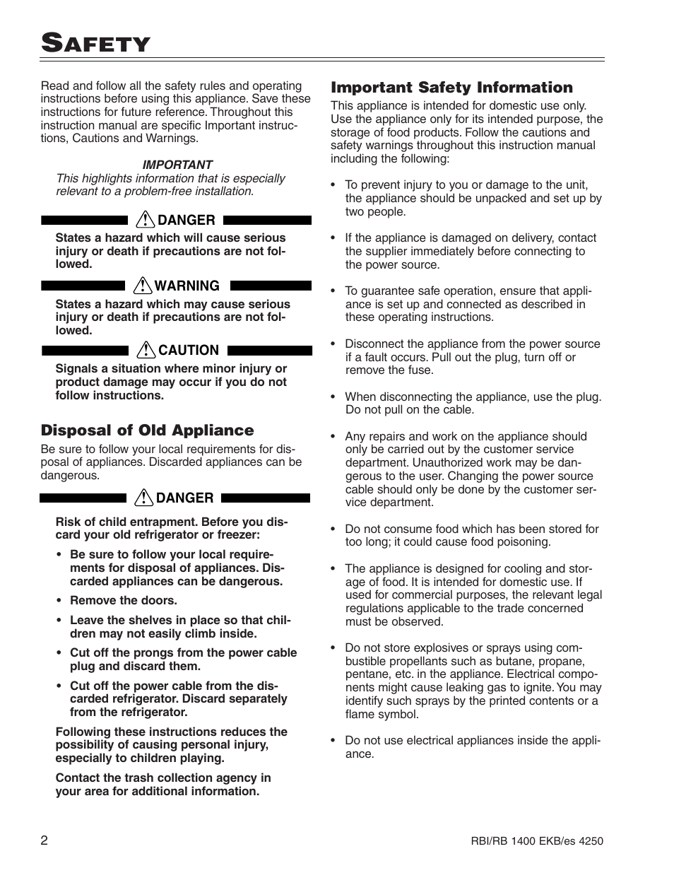 Afety | Liebherr RBI 1400 User Manual | Page 6 / 19