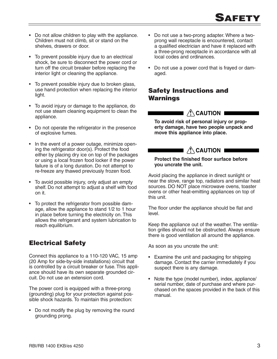 Afety | Liebherr RBI 1400 User Manual | Page 7 / 19