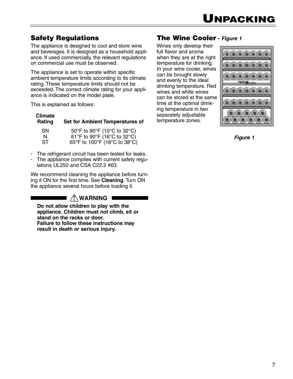 Npacking | Liebherr WS 40 User Manual | Page 7 / 17